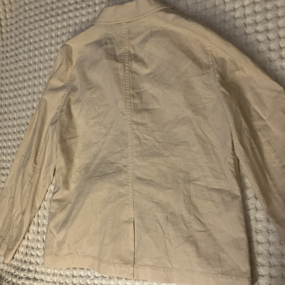 J. Crew Linen and Cotton Blend Blazer Womens Size 12 Cream/Tan Color‎ - Picture 7 of 7